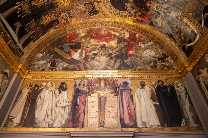The Triumph of Religion and painted in the style of Italian Renaissance frescos